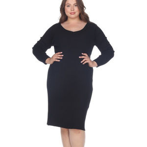 Scoop Neck Sweater Dress Plus Size PS057-02